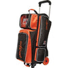 KR Strikeforce Krush Orange Black Triple Roller Bowling Bag - BowlersParadise.com
