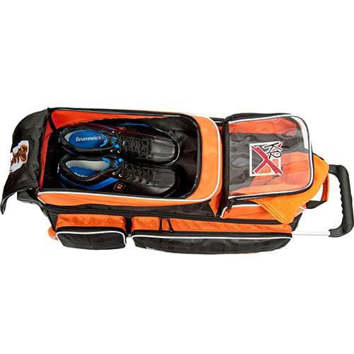 KR Strikeforce Krush Orange Black Triple Roller Bowling Bag - BowlersParadise.com