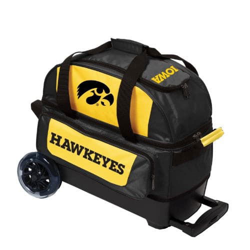 KR Strikeforce NCAA Iowa Hawkeyes Double Roller Bowling Bag - BowlersParadise.com