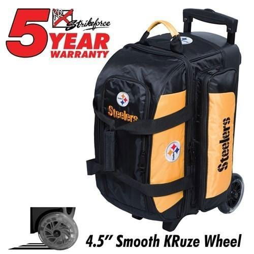 KR Strikeforce NFL Double Roller Pittsburgh Steelers Bowling Bag - BowlersParadise.com