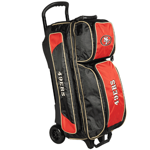 KR Strikeforce NFL San Francisco 49ers Three Ball Bowling Roller Bag - BowlersParadise.com