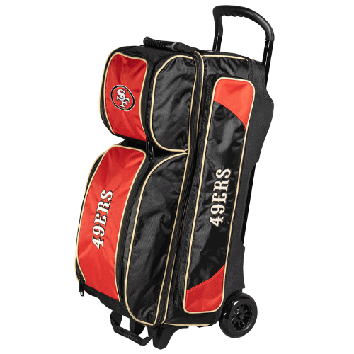 KR Strikeforce NFL San Francisco 49ers Three Ball Bowling Roller Bag - BowlersParadise.com
