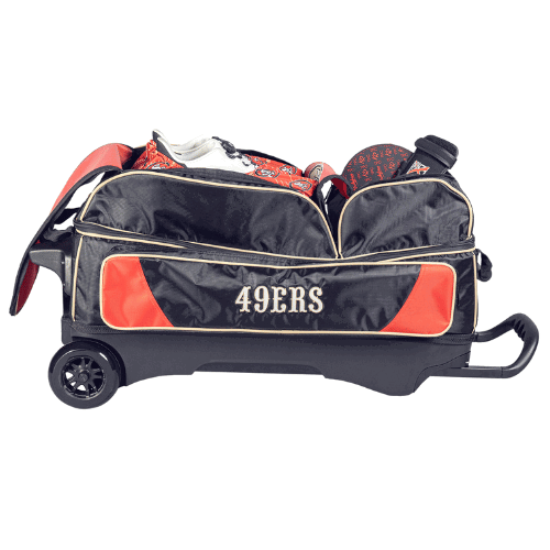 KR Strikeforce NFL San Francisco 49ers Three Ball Bowling Roller Bag - BowlersParadise.com