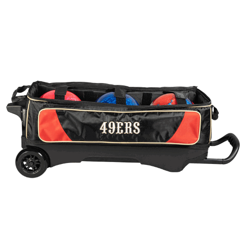 KR Strikeforce NFL San Francisco 49ers Three Ball Bowling Roller Bag - BowlersParadise.com