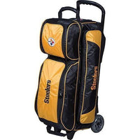 KR Strikeforce Pittsburgh Steelers NFL Triple Roller Bowling Bag - BowlersParadise.com