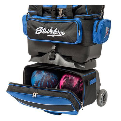 KR Strikeforce Royal Flush 4 Ball Roller Royal Black Bowling Bag - BowlersParadise.com