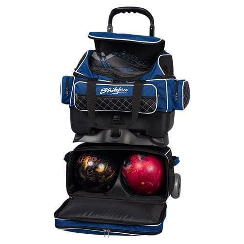 KR Strikeforce Royal Flush 4 Ball Roller Royal Black Bowling Bag - BowlersParadise.com