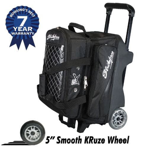 KR Strikeforce Royal Flush Black Double Roller Bowling Bag - BowlersParadise.com
