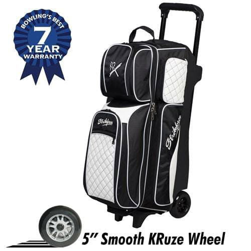 KR Strikeforce Royal Flush Triple Ball Roller Black White Bowling Bag - BowlersParadise.com