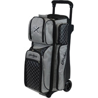 KR Strikeforce Royal Flush Triple Roller Silver Bowling Bag - BowlersParadise.com