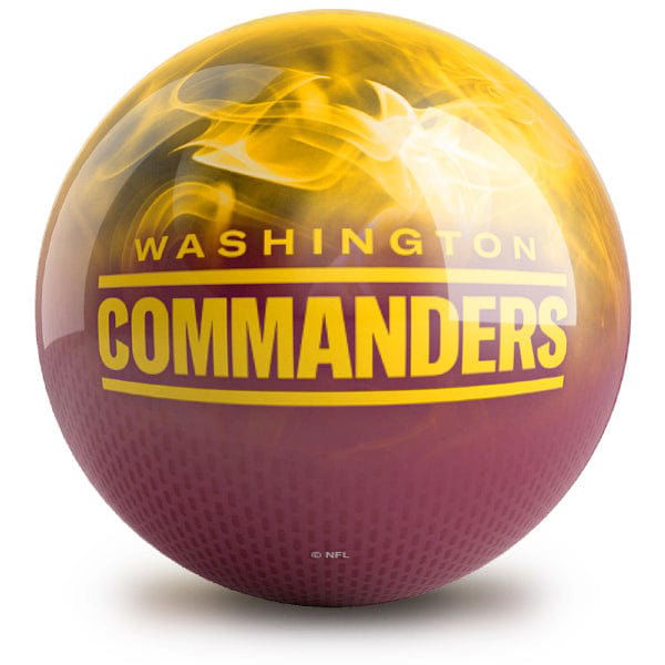 KR Strikeforce Washington Commanders On Fire Bowling Ball