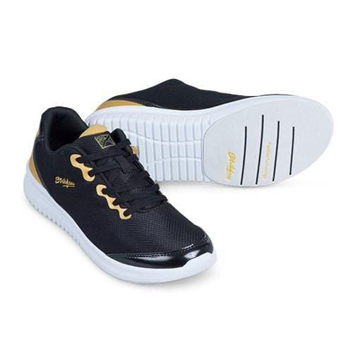 KR Strikeforce Womens Glitz Black Gold Bowling Shoes - BowlersParadise.com