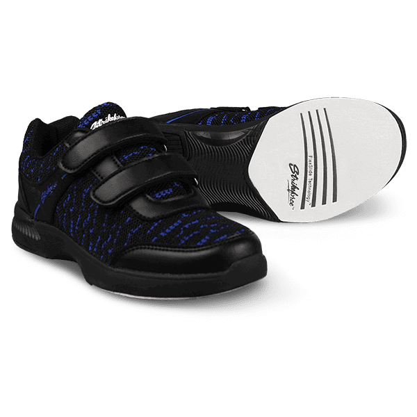 KR Strikeforce Youth Flyer Mesh Lite Velcro Black Royal Bowling Shoes - BowlersParadise.com