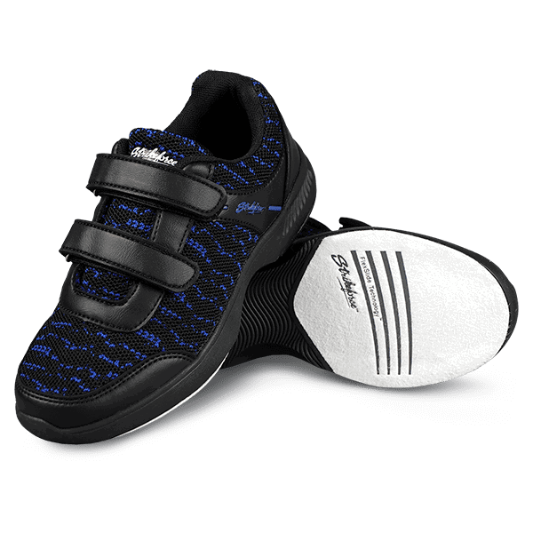 KR Strikeforce Youth Flyer Mesh Lite Velcro Black Royal Bowling Shoes - BowlersParadise.com