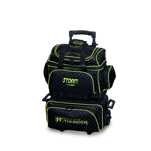 Storm Rolling Thunder 4 Ball Roller Checkered Bowling Bag Black/Lime