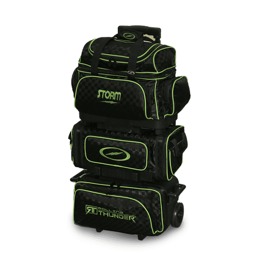 Storm Rolling Thunder 6 Ball Roller Checkered Bowling Bag Black/Lime