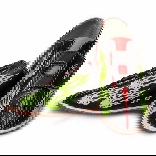 Linds Glow Balls of Fire Mens Velcro Rental Bowling Shoes - BowlersParadise.com