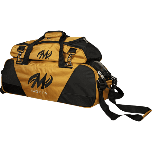 Motiv Ballistix Triple Tote Gold Shoe Bag Bundle - BowlersParadise.com
