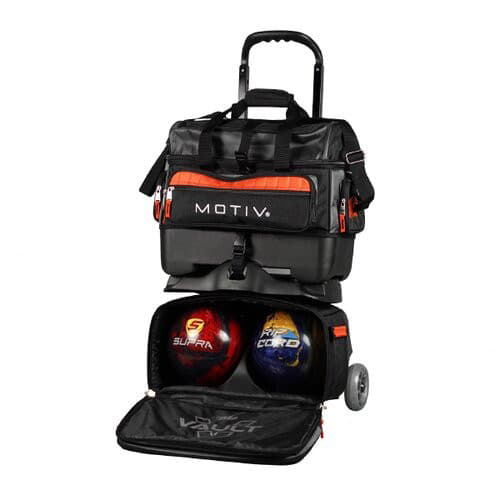 Motiv Vault 4 Ball Roller Black Orange Bowling Bag