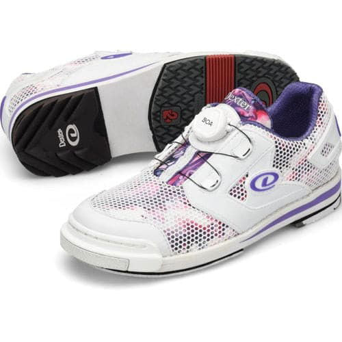 Dexter Womens SST 8 Power Frame BOA White Purple/Multi Right Hand or Left Hand - BowlersParadise.com