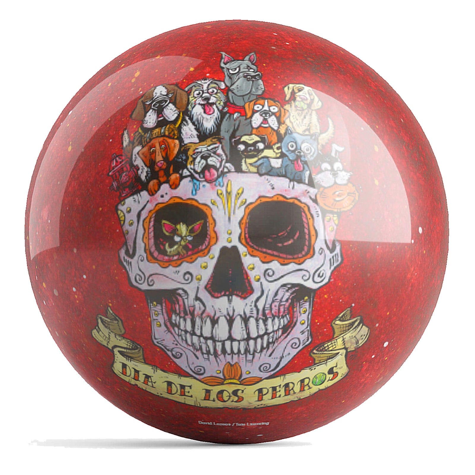OnTheBallBowling Los Perros Ball Bowling Ball by David Lozeau
