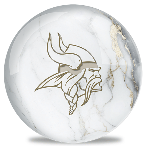 OnTheBallBowling NFL White Marble Minnesota Vikings Bowling Ball