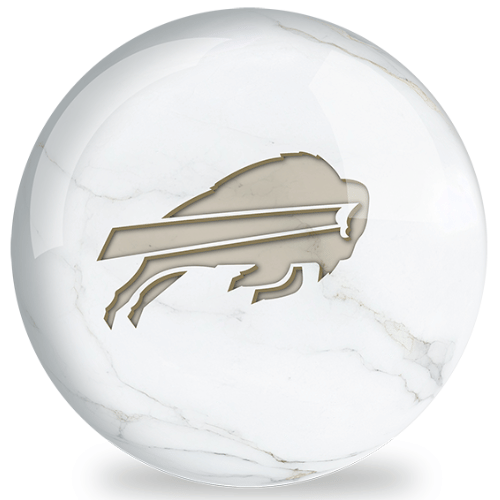 OnTheBallBowling NFL White Marble Buffalo Bills Bowling Ball