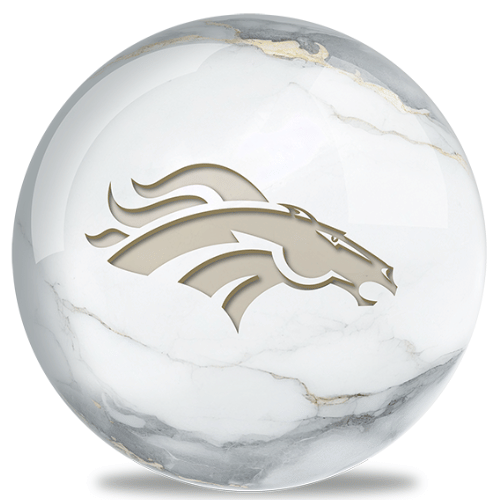 OnTheBallBowling NFL White Marble Denver Broncos Bowling Ball