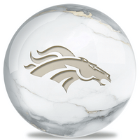 OnTheBallBowling NFL White Marble Denver Broncos Bowling Ball