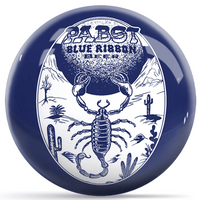OnTheBallBowling Pabst Scorpion Blue With White Logo Bowling Ball