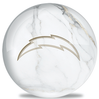 OnTheBallBowling White Marble NFL Los Angeles Chargers Bowling Ball