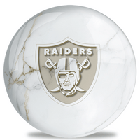 OnTheBallBowling White Marble NFL Las Vegas Raiders Bowling Ball