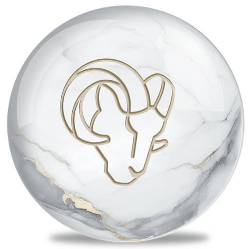 OnTheBallBowling White Marble NFL Los Angeles Rams Bowling Ball