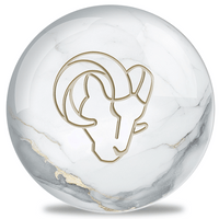 OnTheBallBowling White Marble NFL Los Angeles Rams Bowling Ball
