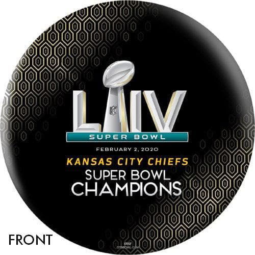 OnTheBallBowling 2020 Super Bowl 54 Champions Kansas City Chiefs Black Bowling Ball - BowlersParadise.com