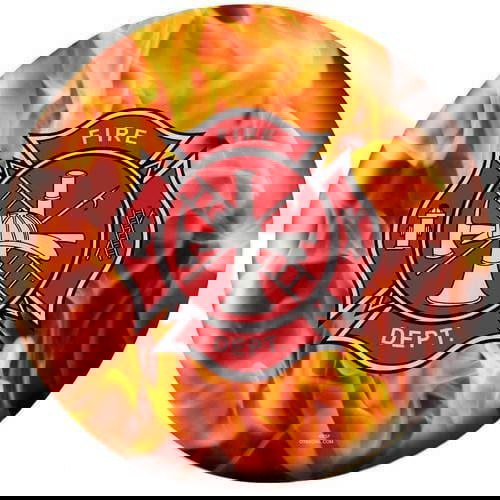 OnTheBallBowling Fire Dept Yellow Fire Bowling Ball - BowlersParadise.com