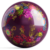 Ontheballbowling Abstract Flowers Bowling Ball by Valentina Georgieva - BowlersParadise.com
