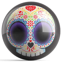 Ontheballbowling Black Sugar Skull Bowling Ball by Brandon Starr - BowlersParadise.com