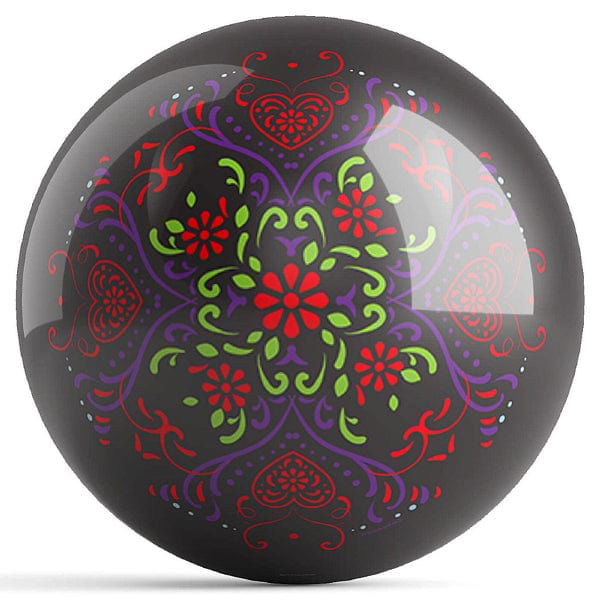 Ontheballbowling Black Sugar Skull Bowling Ball by Brandon Starr - BowlersParadise.com