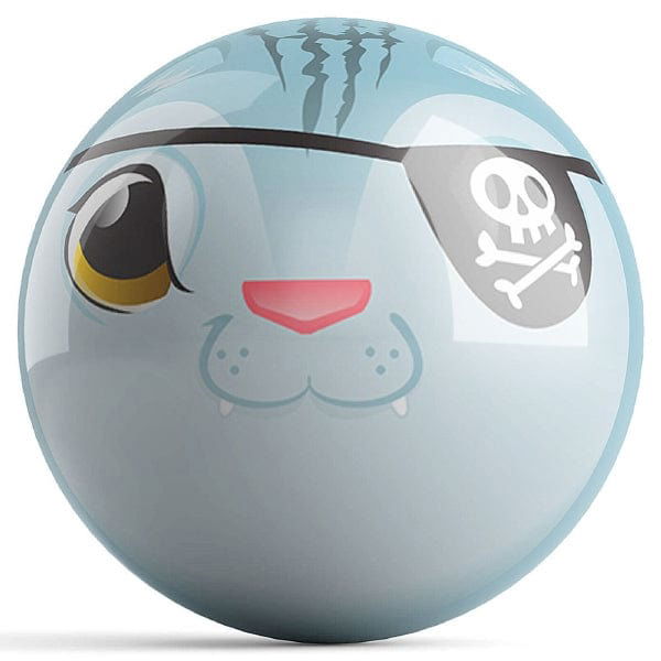 Ontheballbowling Blue Pirate Cat Bowling Ball by Brandon Starr - BowlersParadise.com