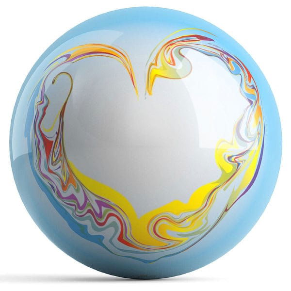 Ontheballbowling Colorful Heart Bowling Ball by Valentina Georgieva - BowlersParadise.com