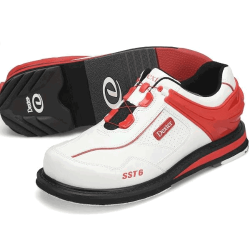Dexter Men's SST 6 Hybrid BOA Right Hand Bowling Shoes White/Red Dexter Men's SST 6 Hybrid BOA Right Hand Bowling Shoes White/Red