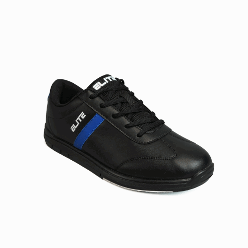 ELITE Men's Basic Black/Royal Athletic Lace Up Bowling Shoes with Universal Sliding Soles for Right or Left Handed Bowlers - BowlersParadise.com