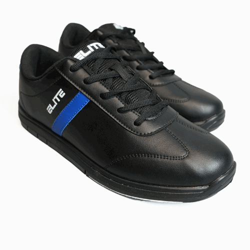 ELITE Men's Basic Black/Royal Athletic Lace Up Bowling Shoes with Universal Sliding Soles for Right or Left Handed Bowlers - BowlersParadise.com