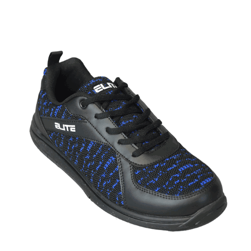 ELITE Men's Pinnacle Black/Royal Athletic Lace Up Bowling Shoes with Universal Sliding Soles for Right or Left Handed Bowlers - BowlersParadise.com