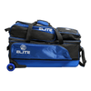 ELITE 3 Ball Slim Triple Tote with Shoe Bag and Access Pouch - Black/Royal Bowling Bag - BowlersParadise.com