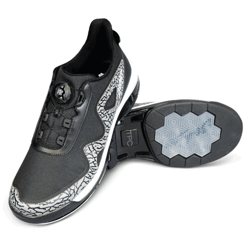 KR Strikeforce TPC The Gladiator Black/Stone High Performance Mens Wide Right Hand Bowling Shoes - BowlersParadise.com