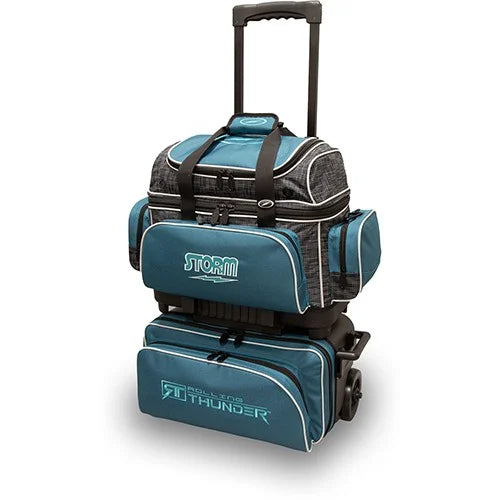 Storm Rolling Thunder 4-Ball Roller Black/Steel Blue Bowling Bag