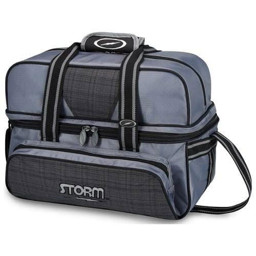 Storm 2 Ball Deluxe Tote Plaid Grey Black Bowling Bag - BowlersParadise.com