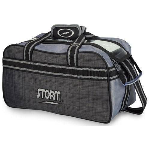 Storm 2 Ball Tote Charcoal Plaid Grey Black Bowling Bag - BowlersParadise.com